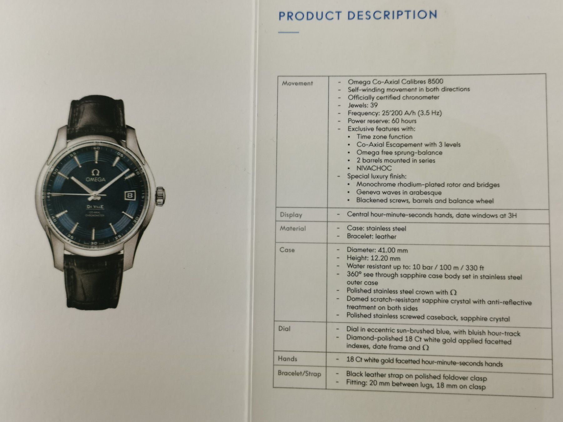 Omega De Ville Hour Vision