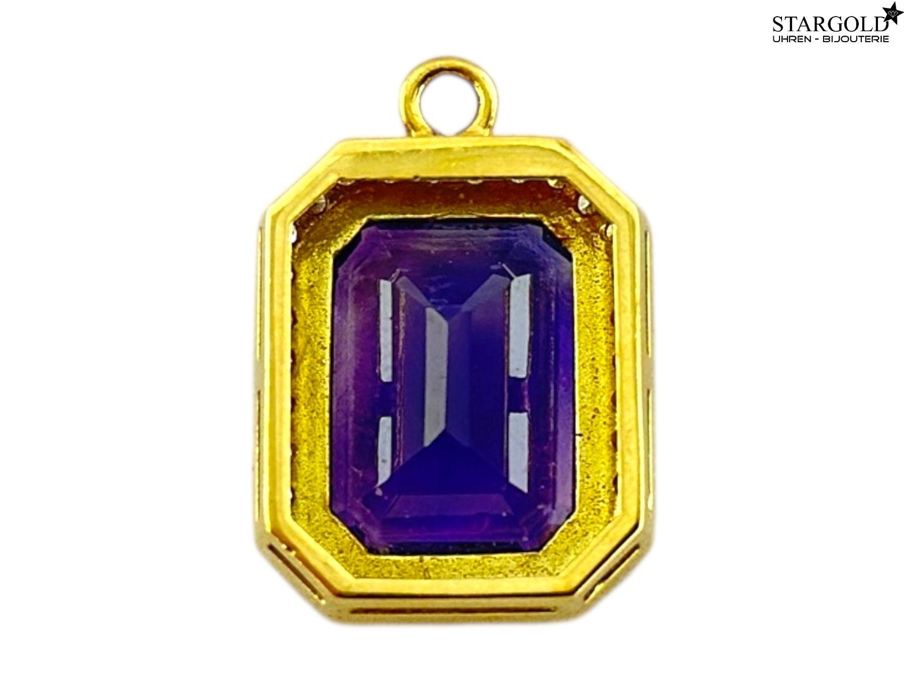 Anhänger aus 18K Gelbgold 750 mit Amethyst & Diamanten - 990 CHF Zürich