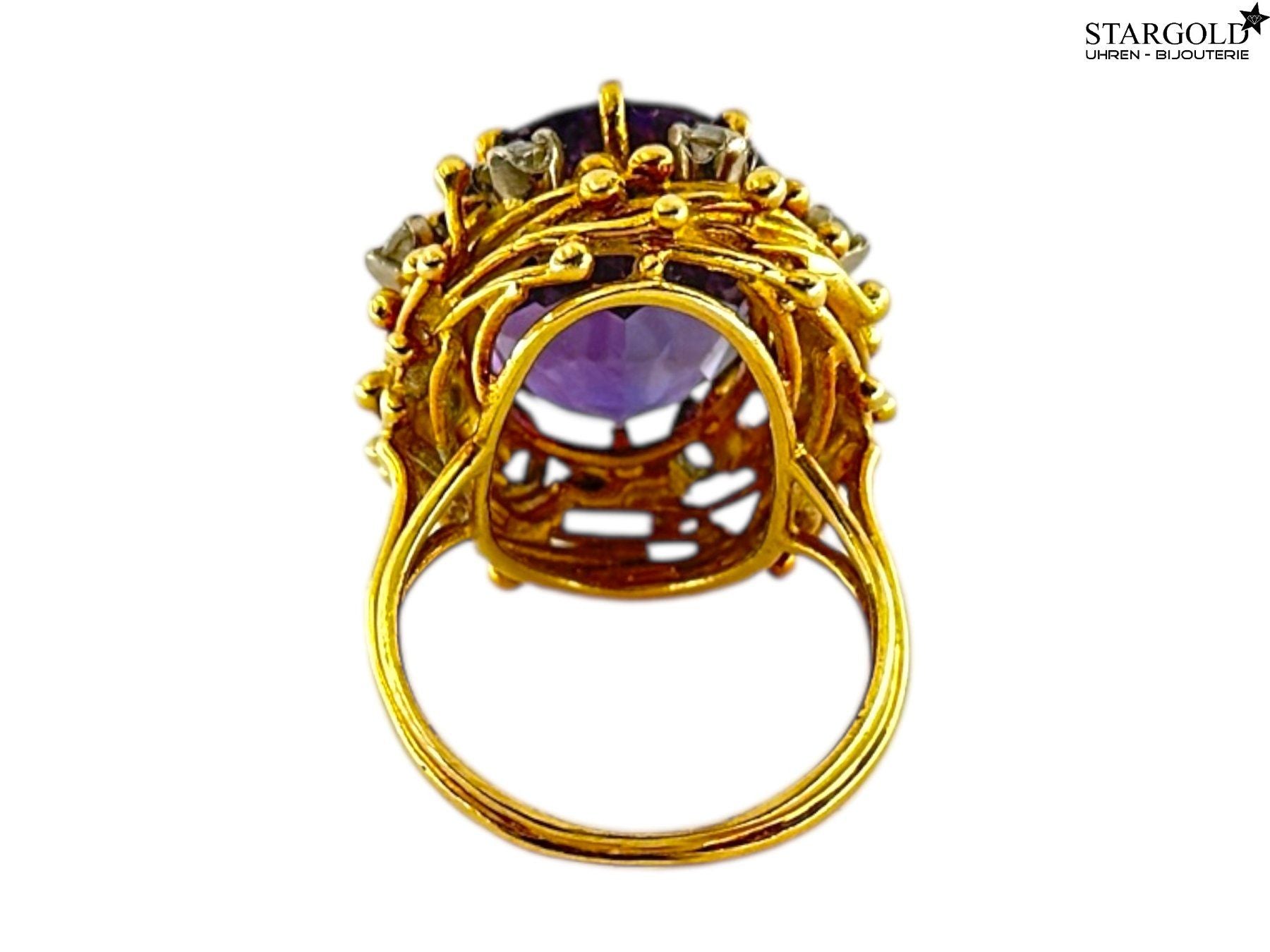 18K Gold Ring mit Diamanten und Amethyst - 1190 CHF Zürich