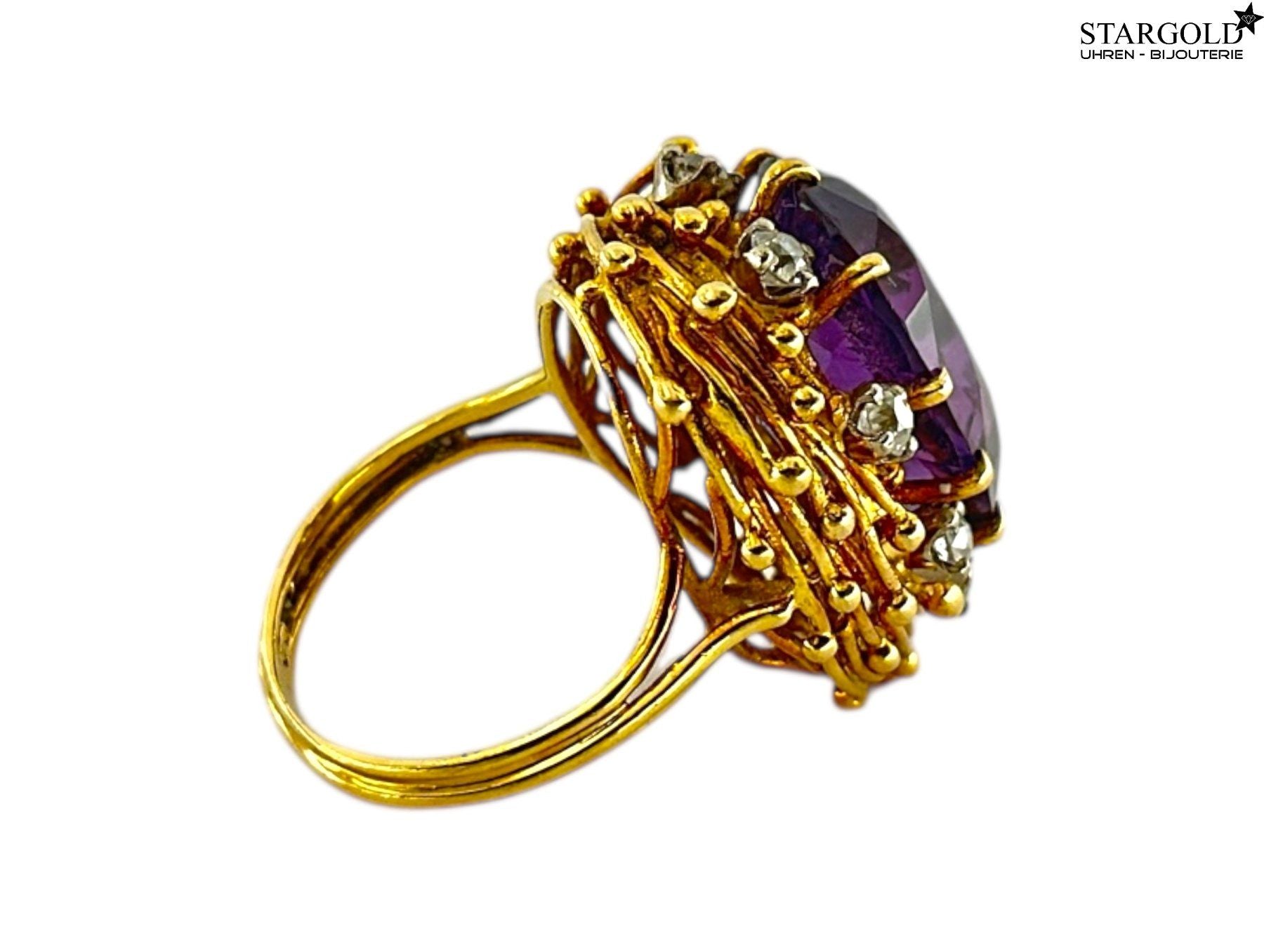 18K Gold Ring mit Diamanten und Amethyst - 1190 CHF Zürich