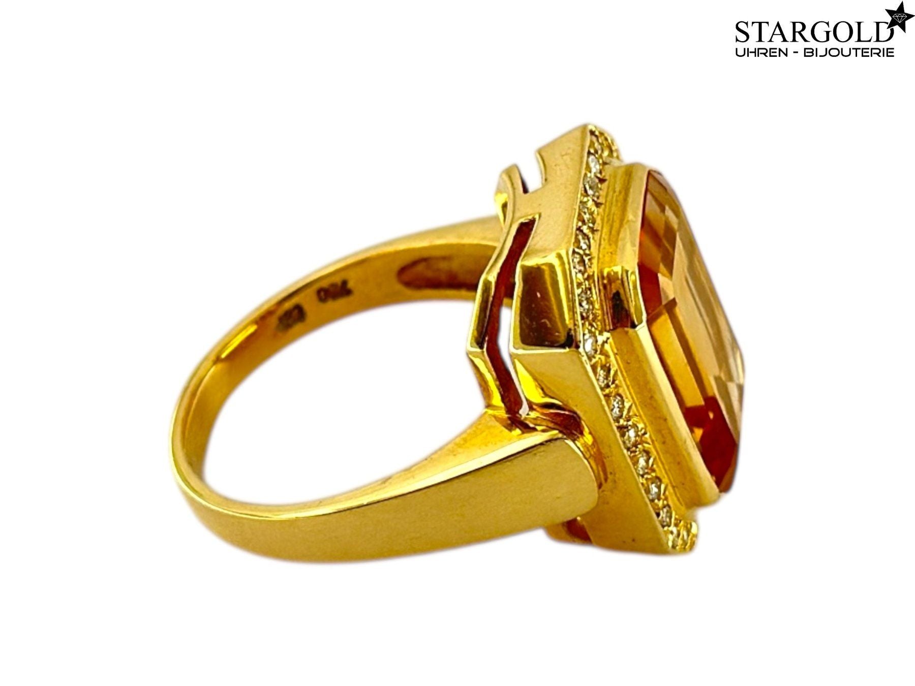 Ring 18K Gelbgold 750 mit Citrin & Diamanten - 2190 CHF Zürich