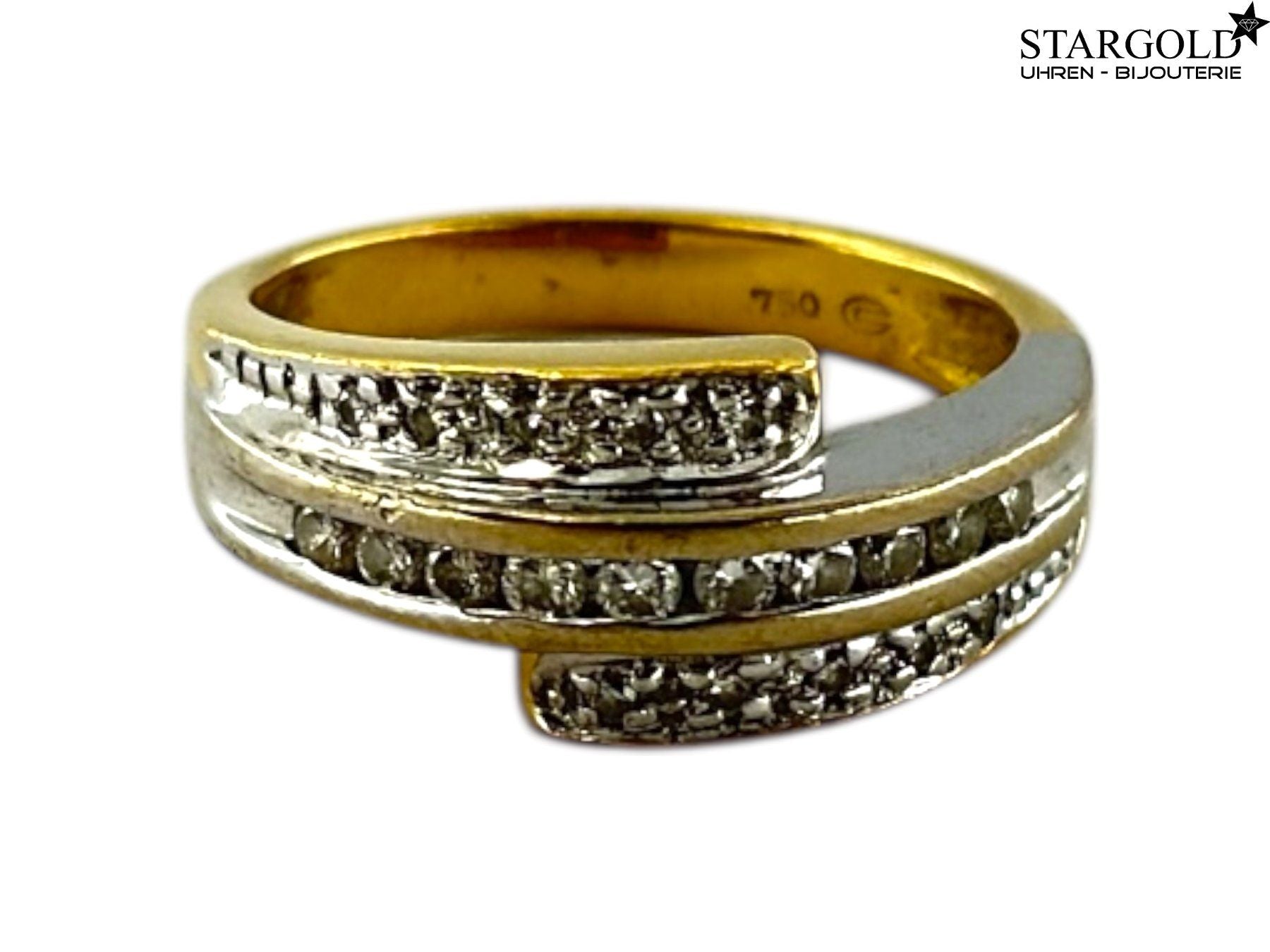 Ring 18K Gelb-und Weissgold mit Diamanten - 890 CHF Zürich