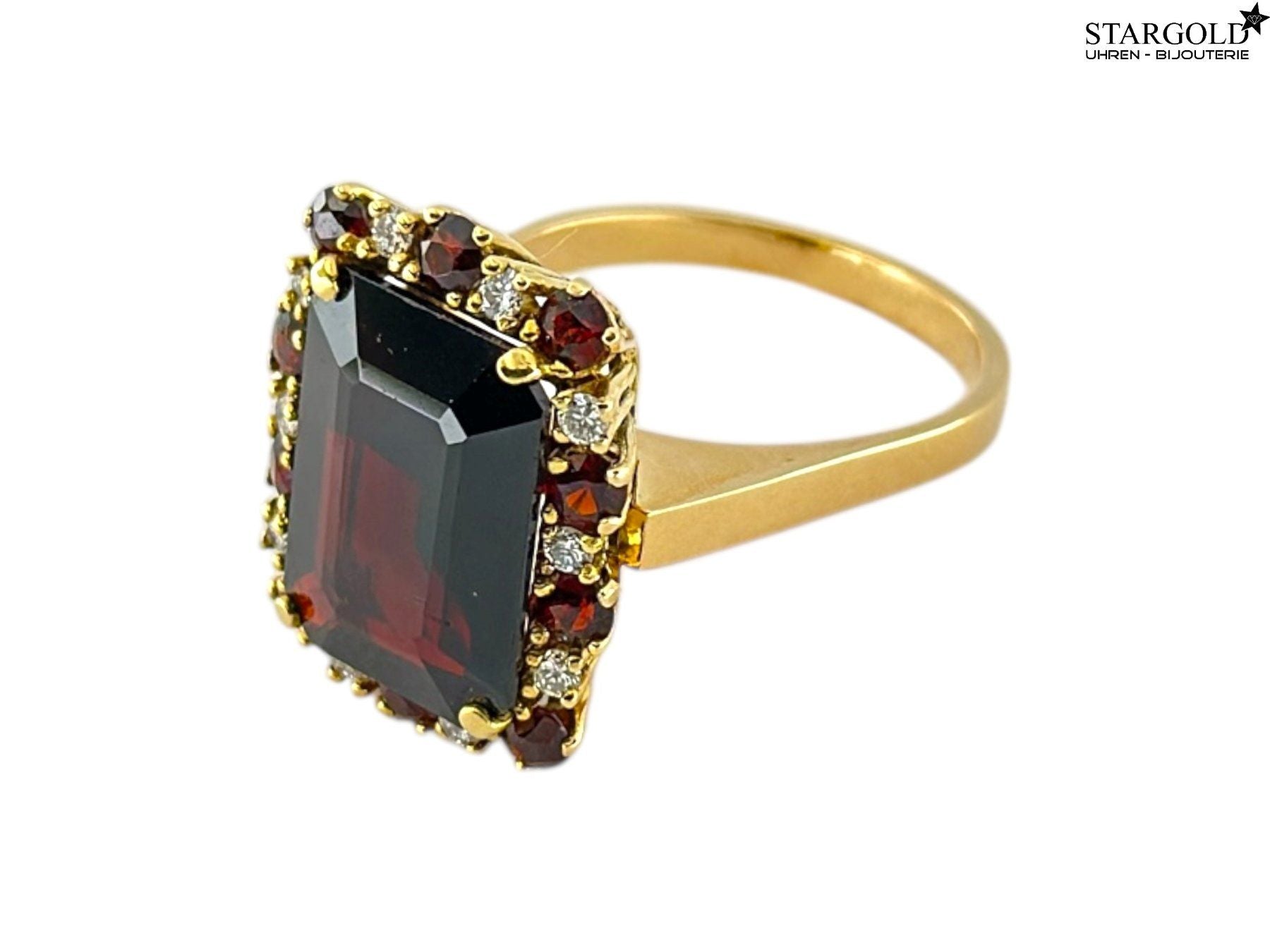 18K Goldring 750 mit Granatsteine und Diamanten - 1490 CHF Zürich