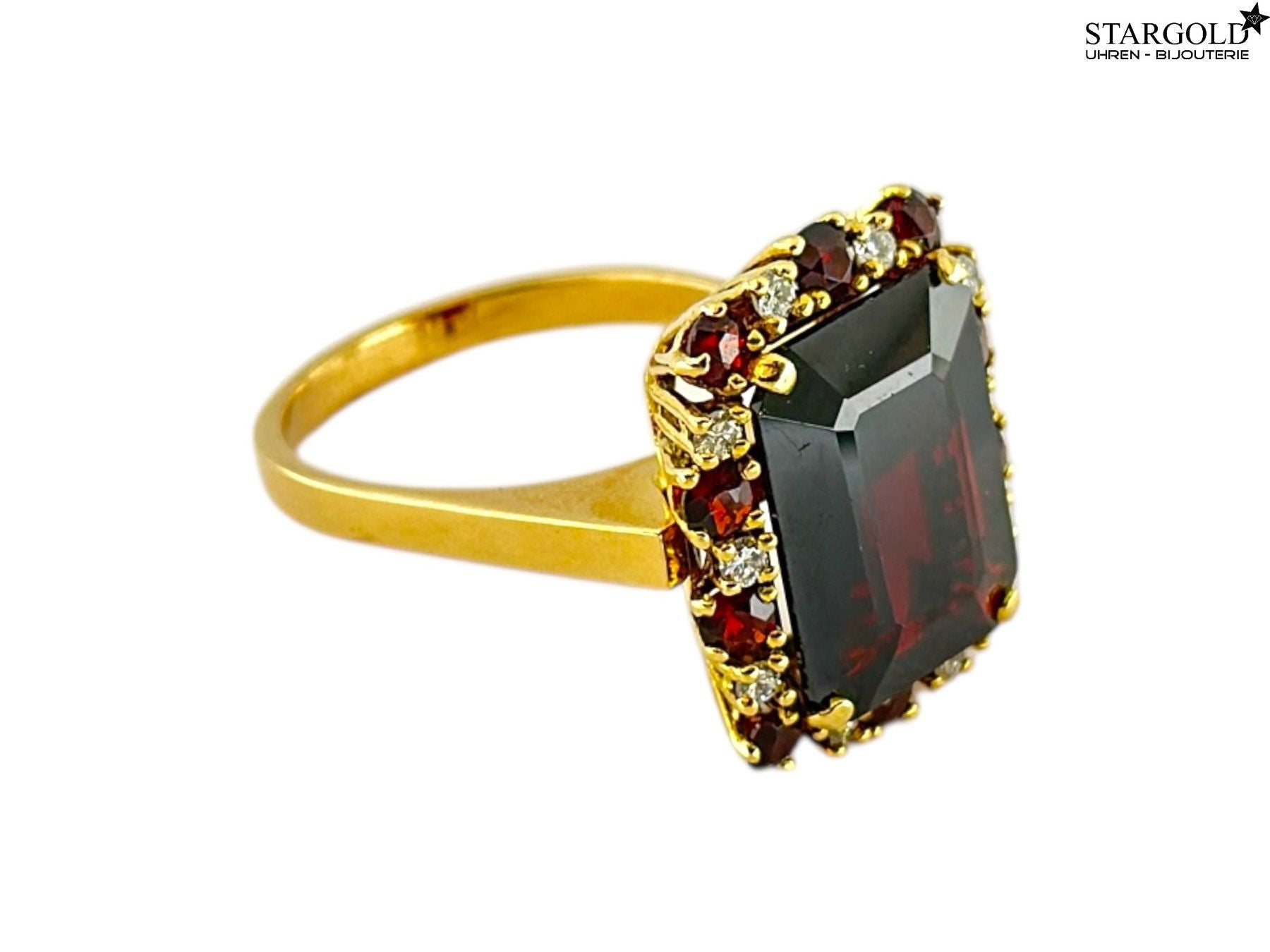 18K Goldring 750 mit Granatsteine und Diamanten - 1490 CHF Zürich