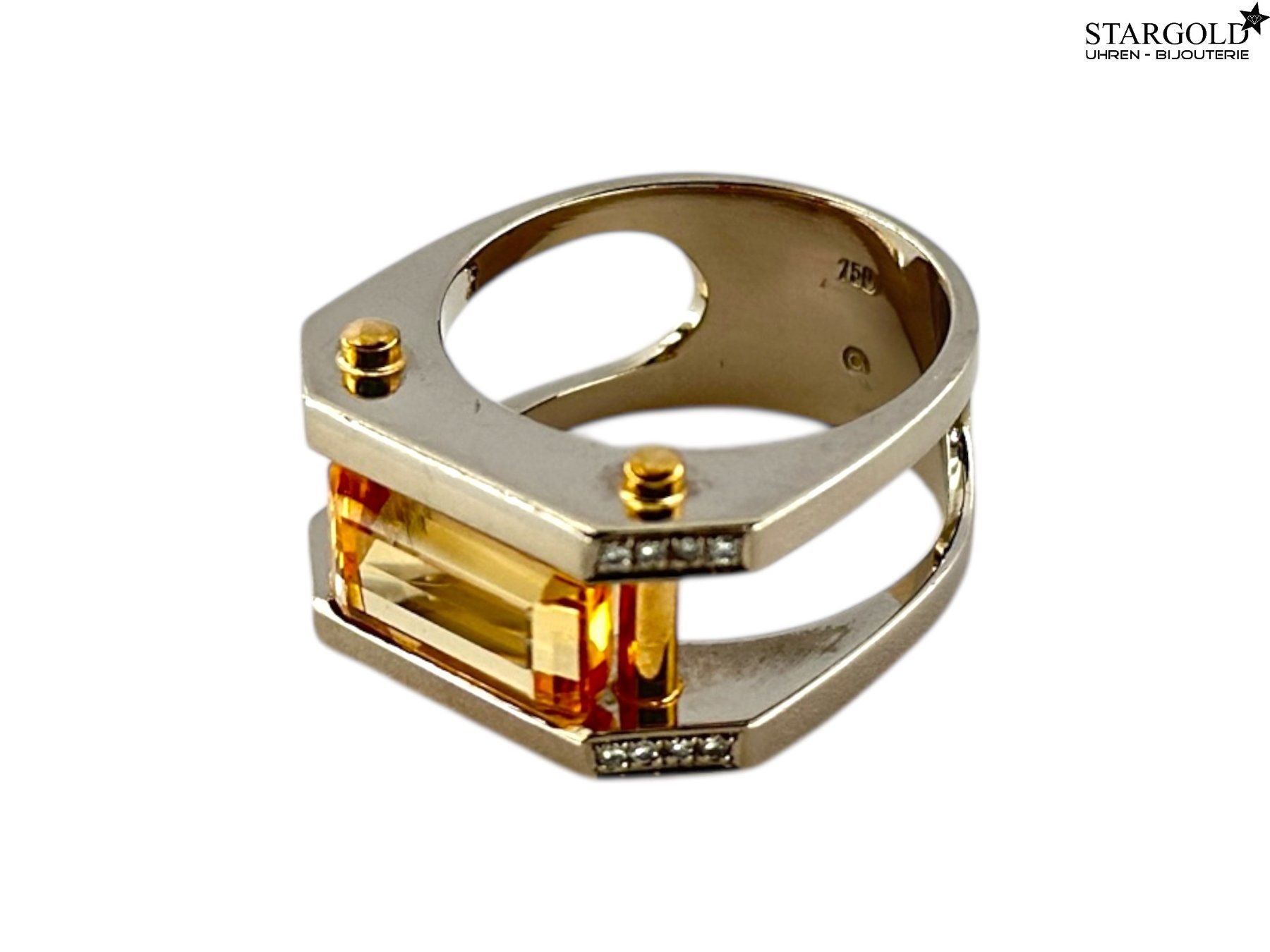 18K Weissgoldring mit Citrin & Diamanten - 1690 CHF Zürich