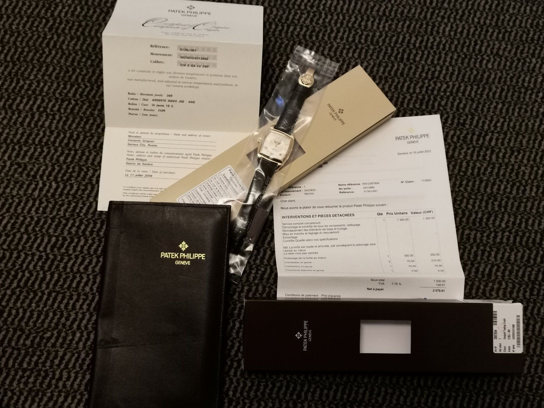 Patek Philippe Gondolo Calendario Jahreskalender 18K Gold