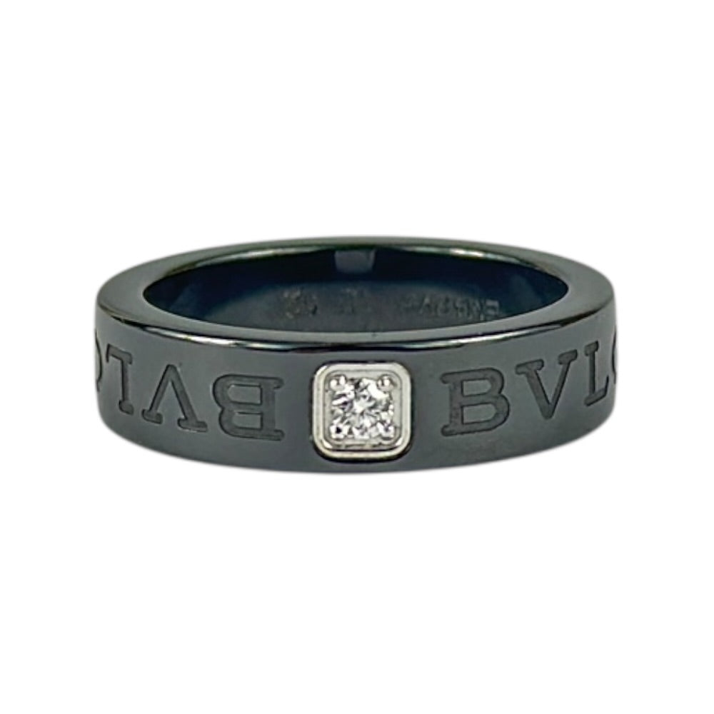 Bvlgari Double Logo 1P Diamantring Schwarz auf Stargold.ch erhältlich.