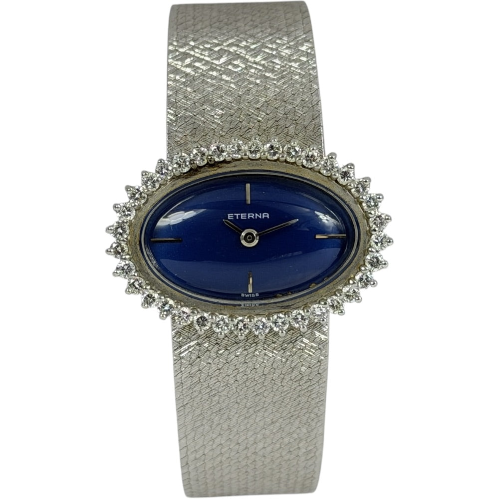 Eterna 18K Weissgold mit Diamanten Damenuhr auf Stargold.ch erhältlich.