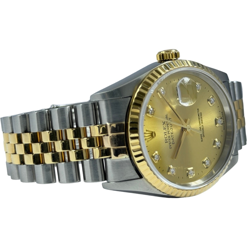 Rolex Datejust 36 Champagne mit Diamanten - 16233