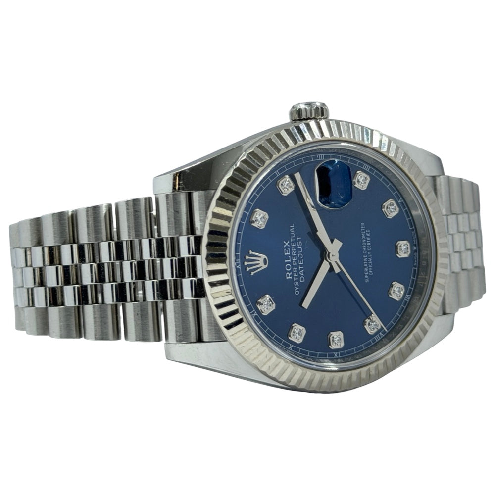 Rolex Datejust 41 Blau mit Diamond - 126334
