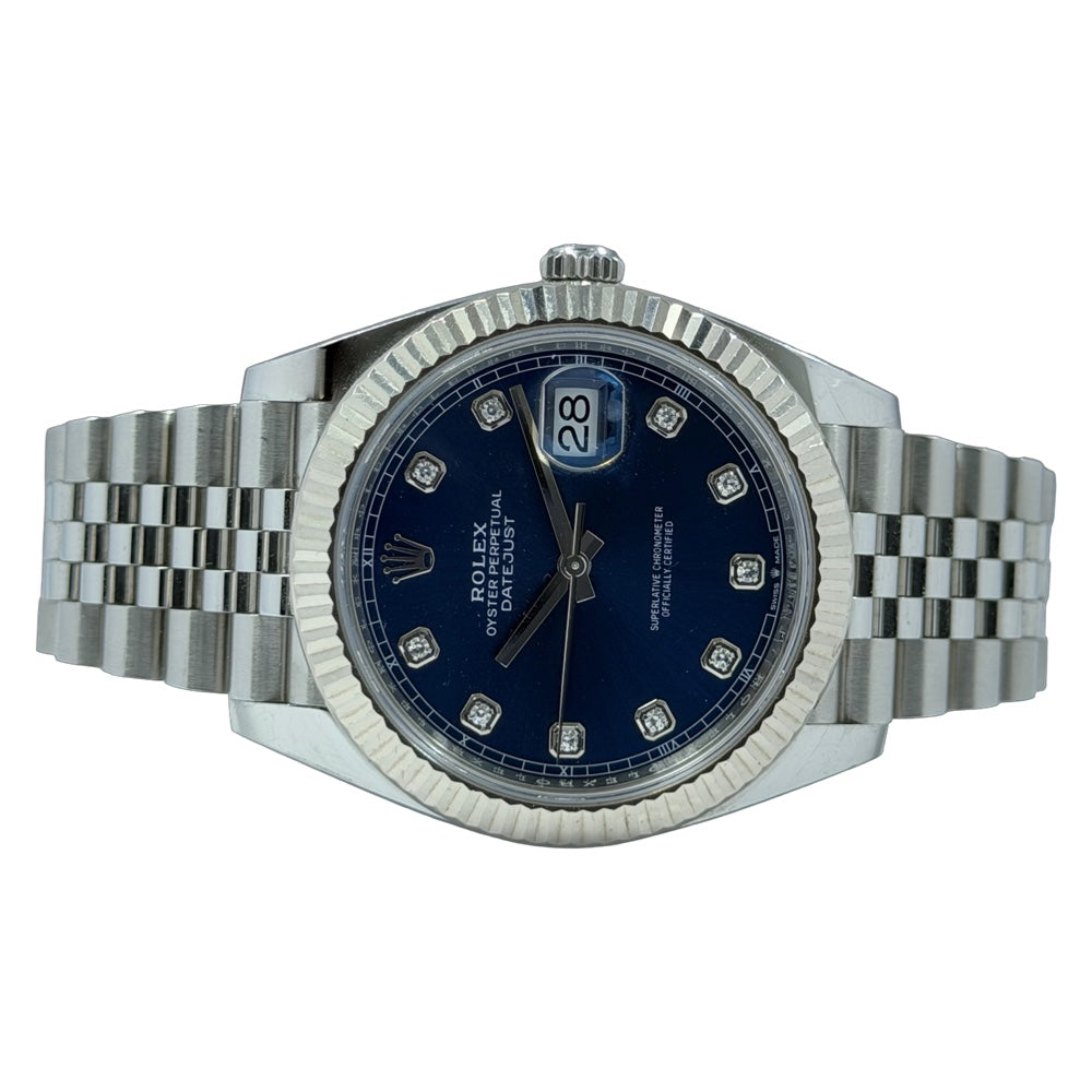 Rolex Datejust 41 Blau mit Diamond - 126334