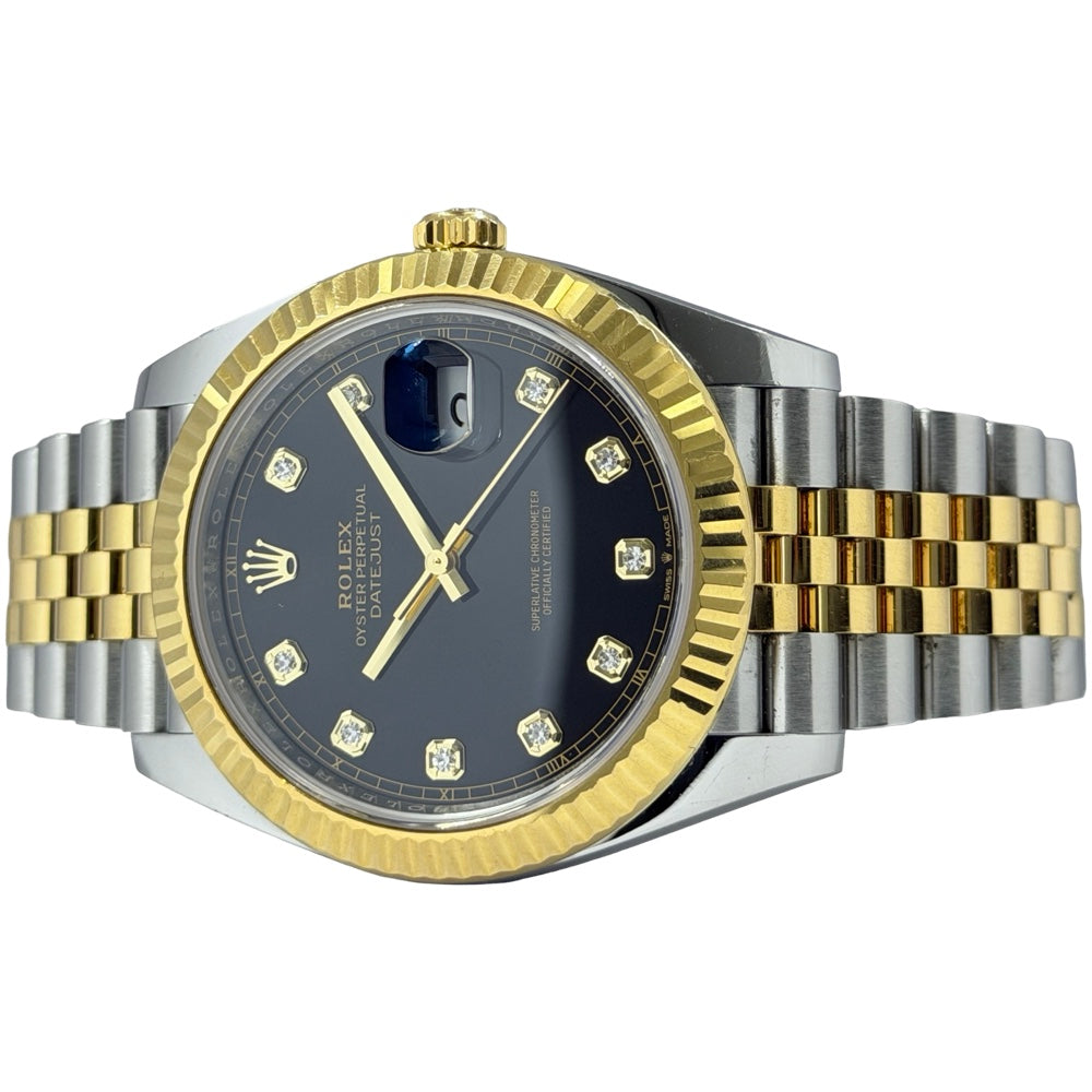 Rolex Datejust 41 Schwarz mit Diamanten - 126333