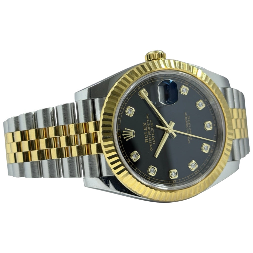 Rolex Datejust 41 Schwarz mit Diamanten - 126333