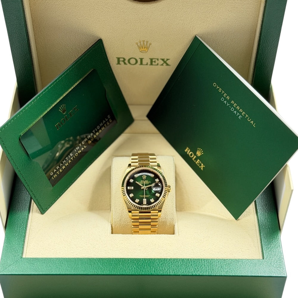 Rolex Day-Date 36 Ombre Green Diamond Dial - 128238