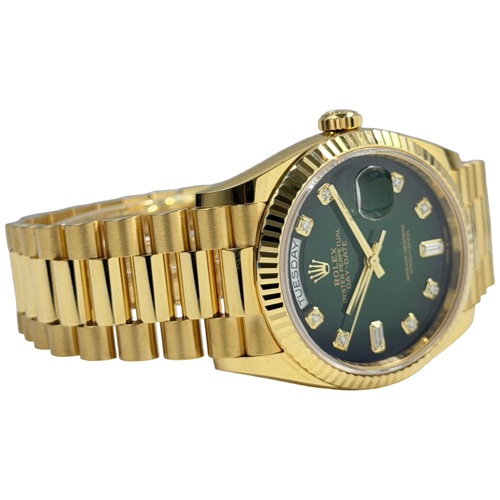 Rolex Day-Date 36 Ombre Green Diamond Dial - 128238