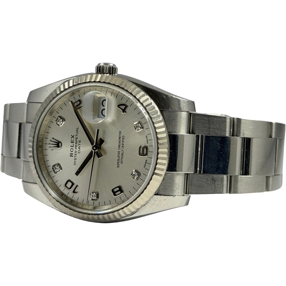 Rolex Oyster Perpetual Date mit Diamanten - 115234