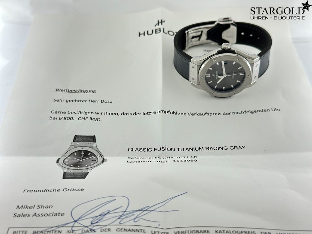 Hublot Classic Fusion Racing Grey - 565.NX.7071.LR - 38mm - 4290 CHF Zürich