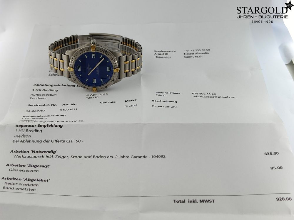 Breitling Aerospace - F65062 - 40mm - 1590 CHF Zürich