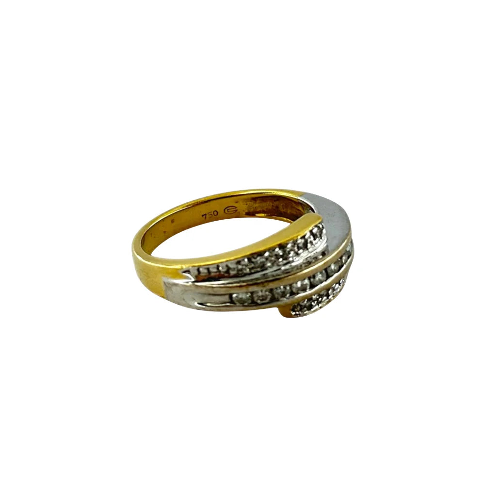 Ring 18K Gelb-und Weissgold mit Diamanten