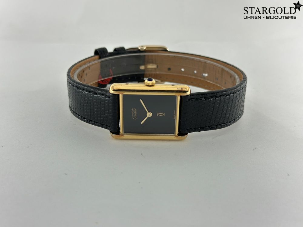 Cartier Tank Plain Onyx Zifferblatt Large