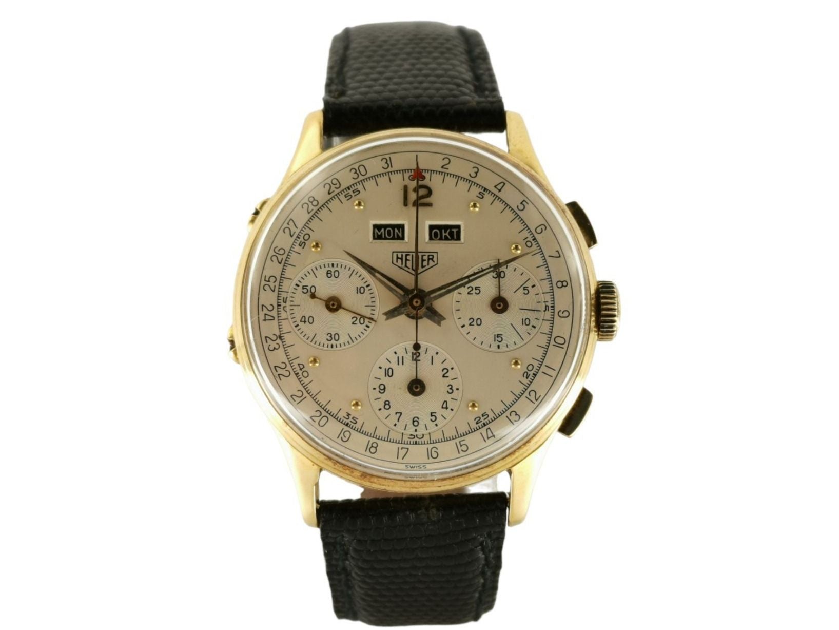 Heuer Triple Calendar Chronograph 18K yellow gold ca.1940