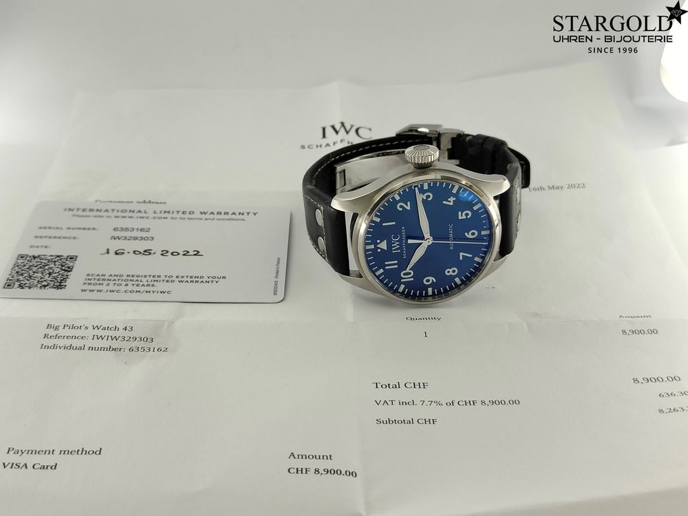 IWC Fliegeruhr Big Pilot 43 - IW329303 - 43 mm - 5900 CHF Zürich