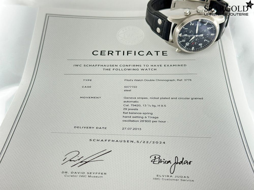 IWC Fliegeruhr Doppelchronograph - IW377801 - 46mm - 4690 CHF Zürich