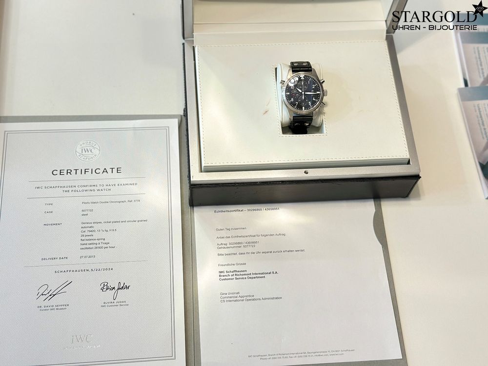 IWC Fliegeruhr Doppelchronograph - IW377801 - 46mm - 4690 CHF Zürich