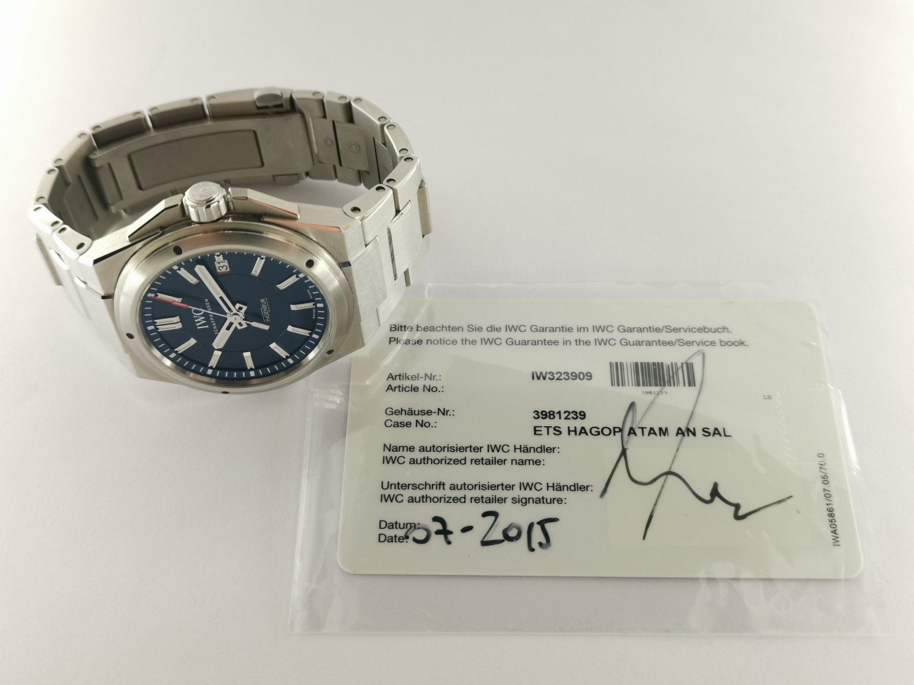 IWC Ingenieur Automatic Laureus Limited Edition blue