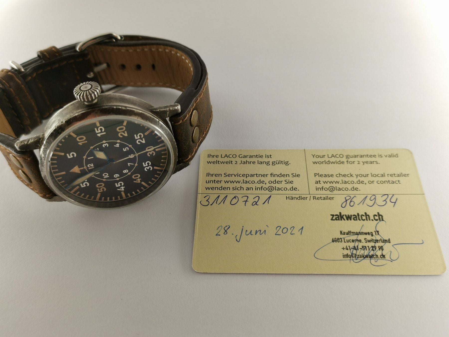 Laco Friedrichshafen automatic pilot's watch