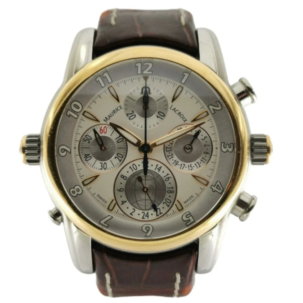 Maurice Lacroix Masterpiece Chrono Globe Stahl/Gold