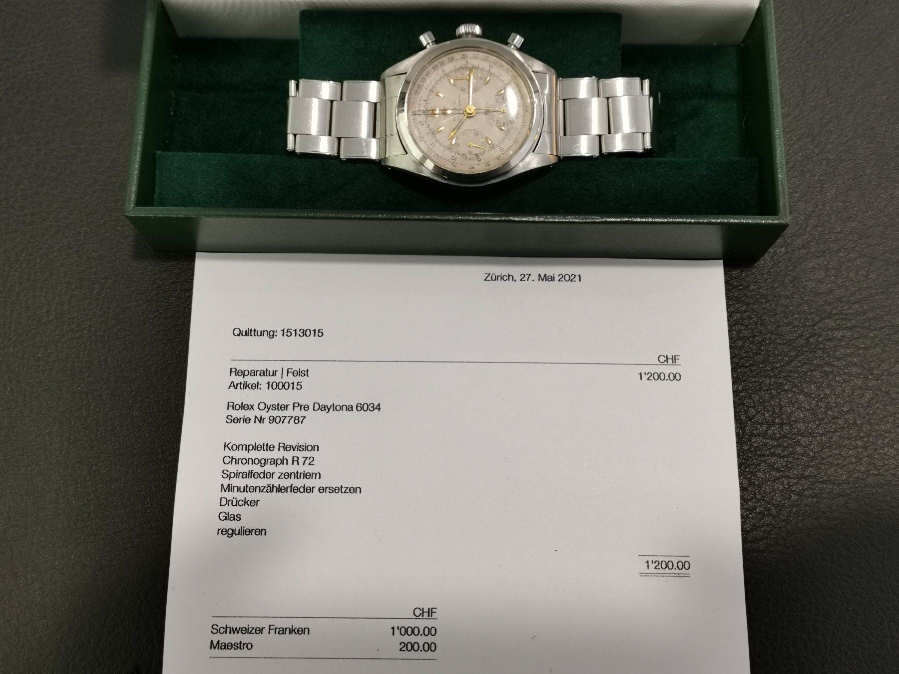 Rolex Chronograph Pre-Daytona - 6034 - 36 mm - 27500 CHF Zürich