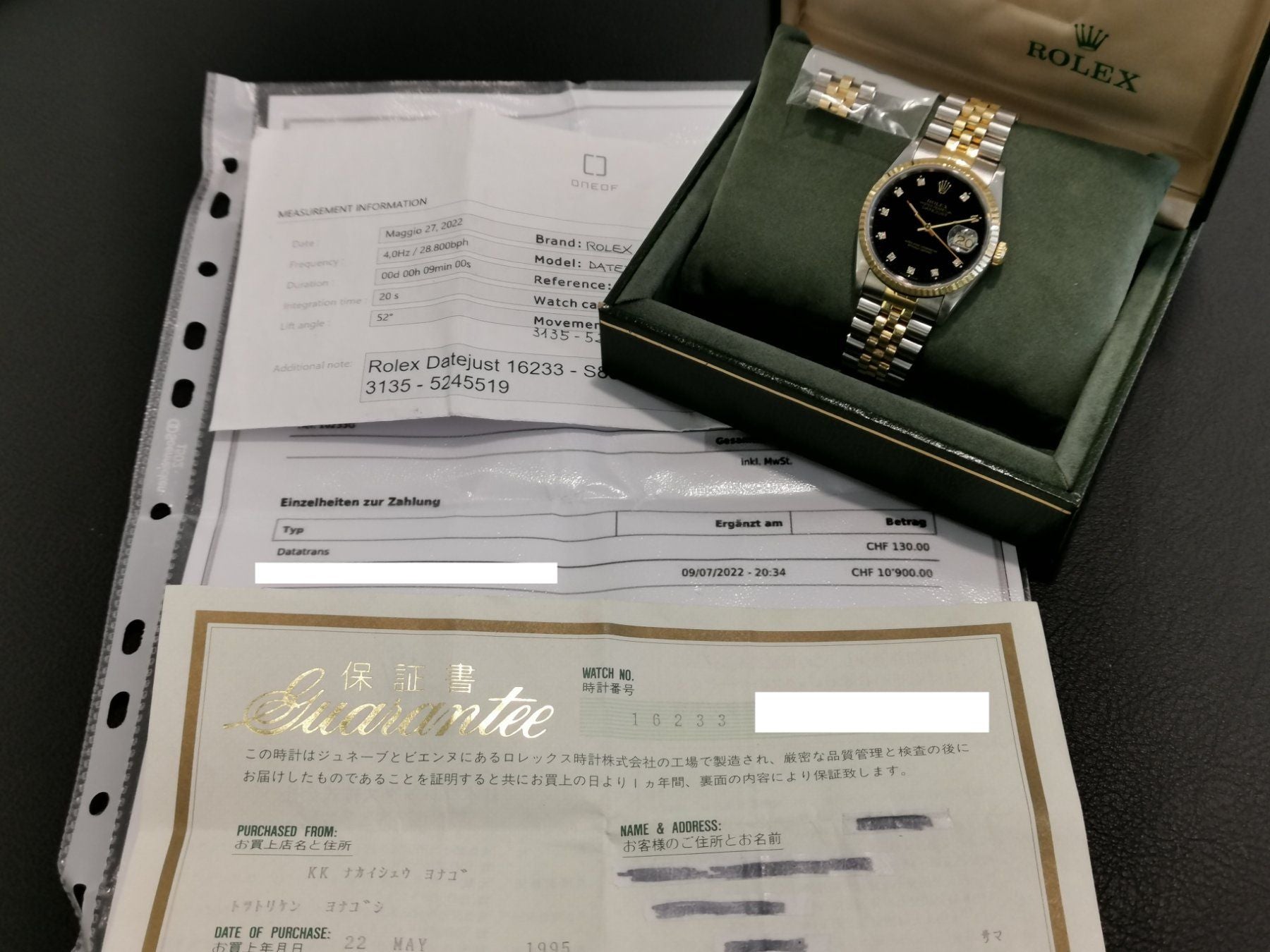 Rolex Datejust 36mm SteelGold with Diamonds - 16233