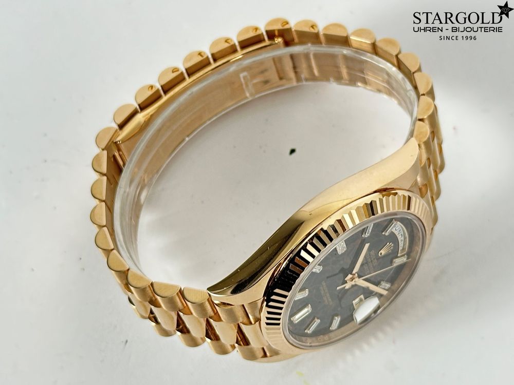 Rolex Day-Date 40 Eisenkiesel Baguette Diamond - 228235