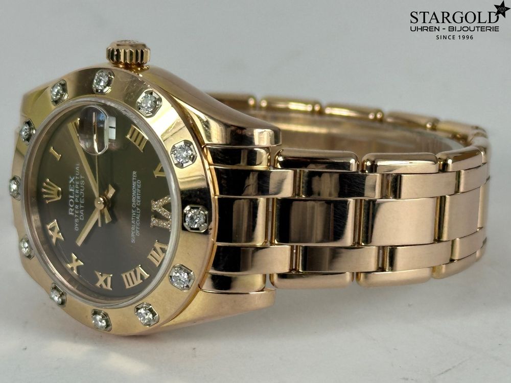 Rolex Lady-Datejust Pearlmaster 34mm 18k rose gold diamond