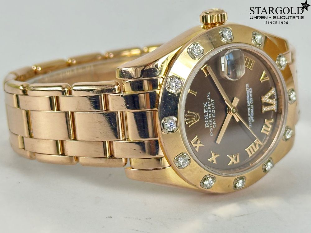 Rolex Lady-Datejust Pearlmaster 34mm 18k rose gold diamond