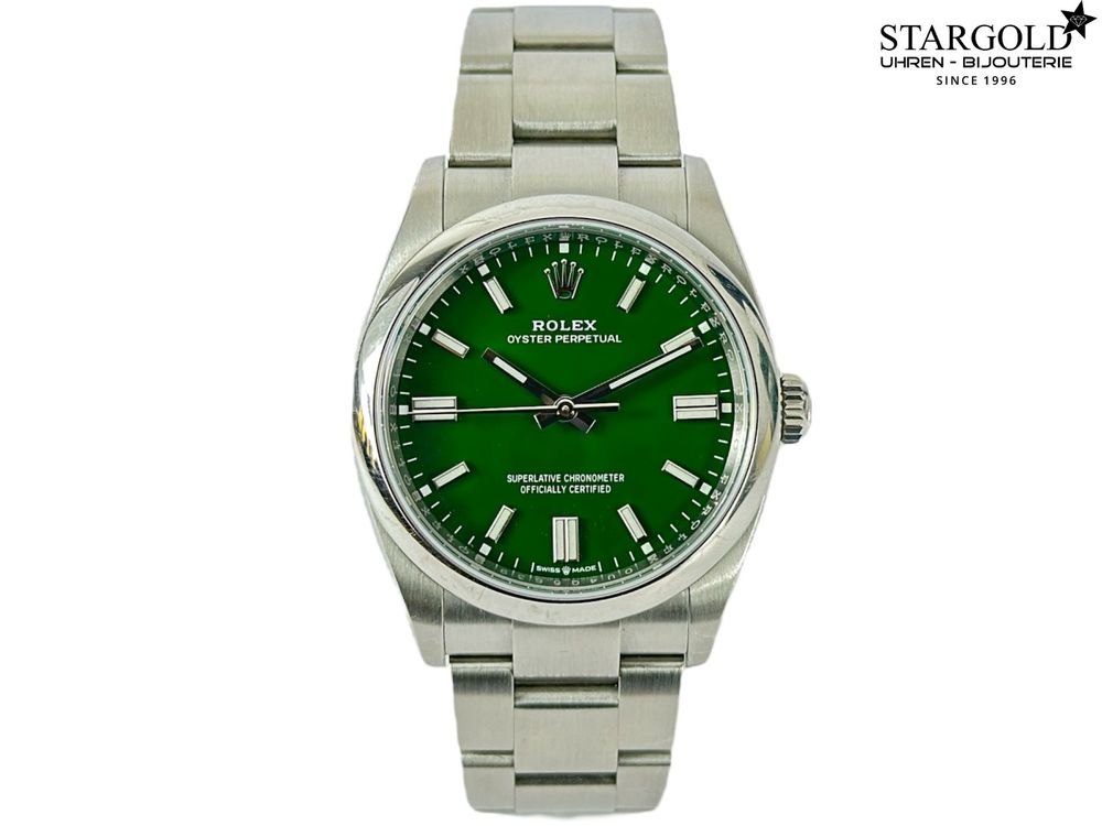 Rolex Oyster Perpetual 36 grün - 126000 auf Stargold.ch erhältlich.