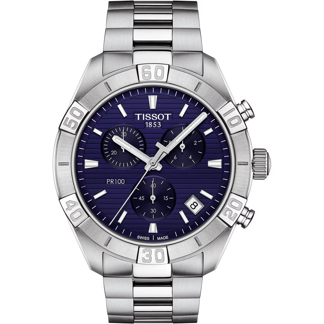Tissot PR 100 Sport Gent Chronograph Blau auf Stargold.ch erhältlich.