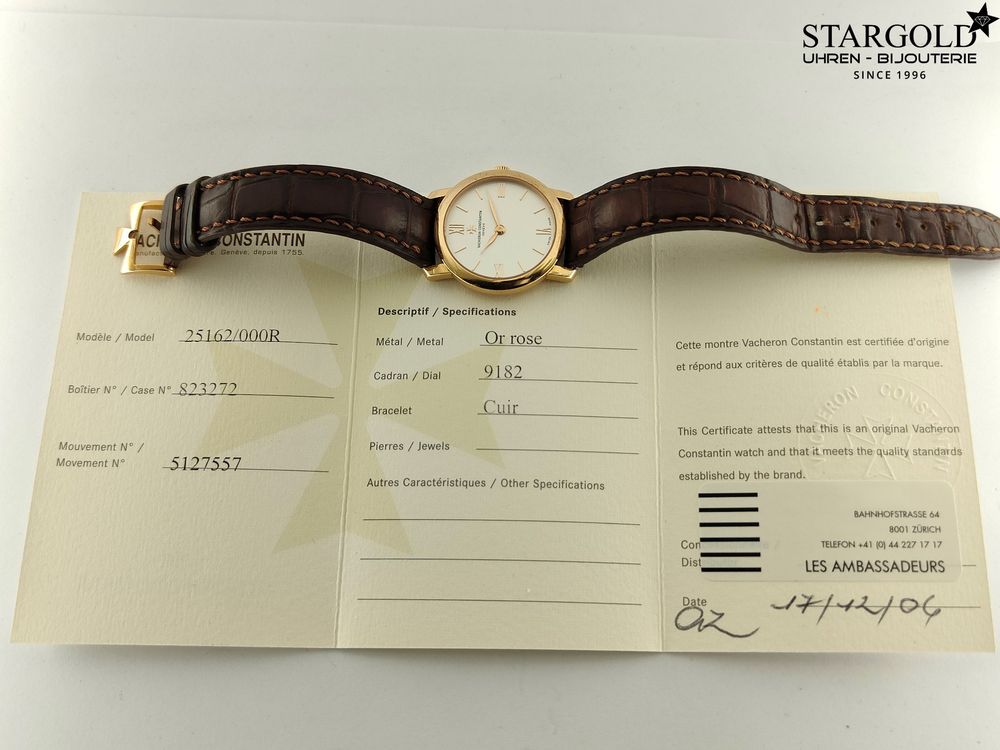 Vacheron Constantin 18K Gold Damenuhr - 25162 - 29mm - 4900 CHF Zürich