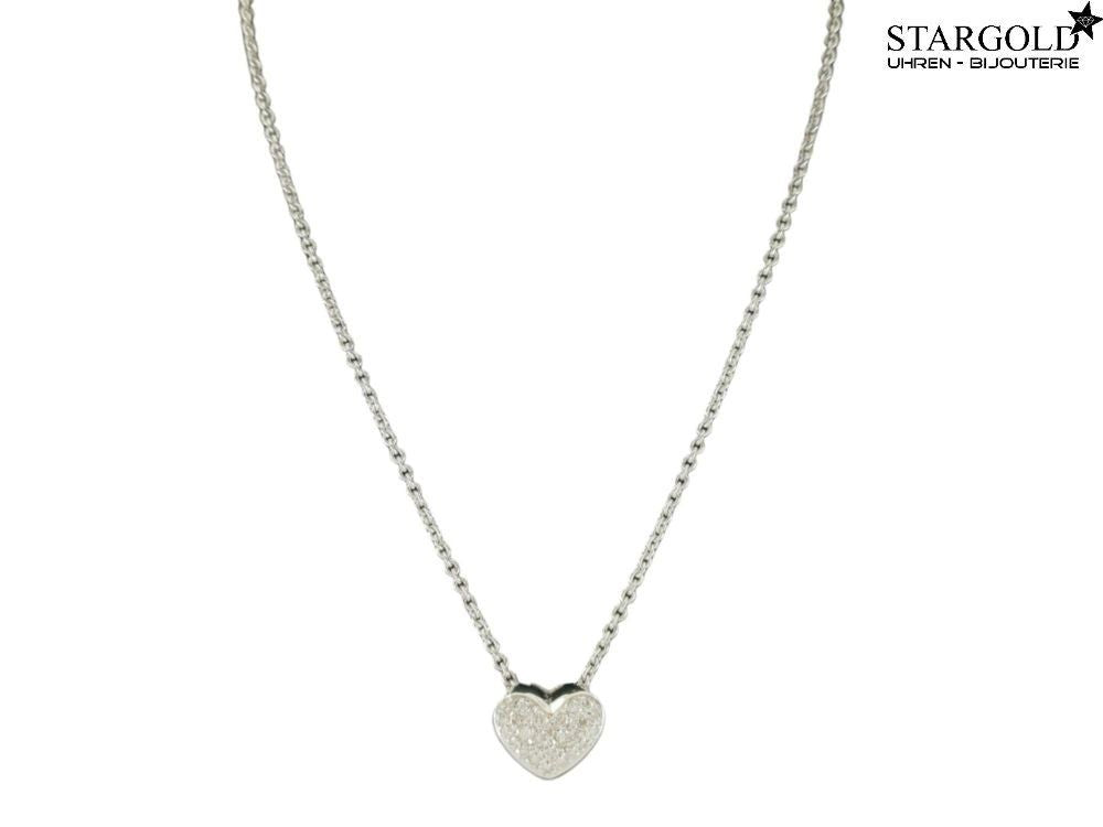 Herz-Kette 18K Weissgold 750 mit Brillanten