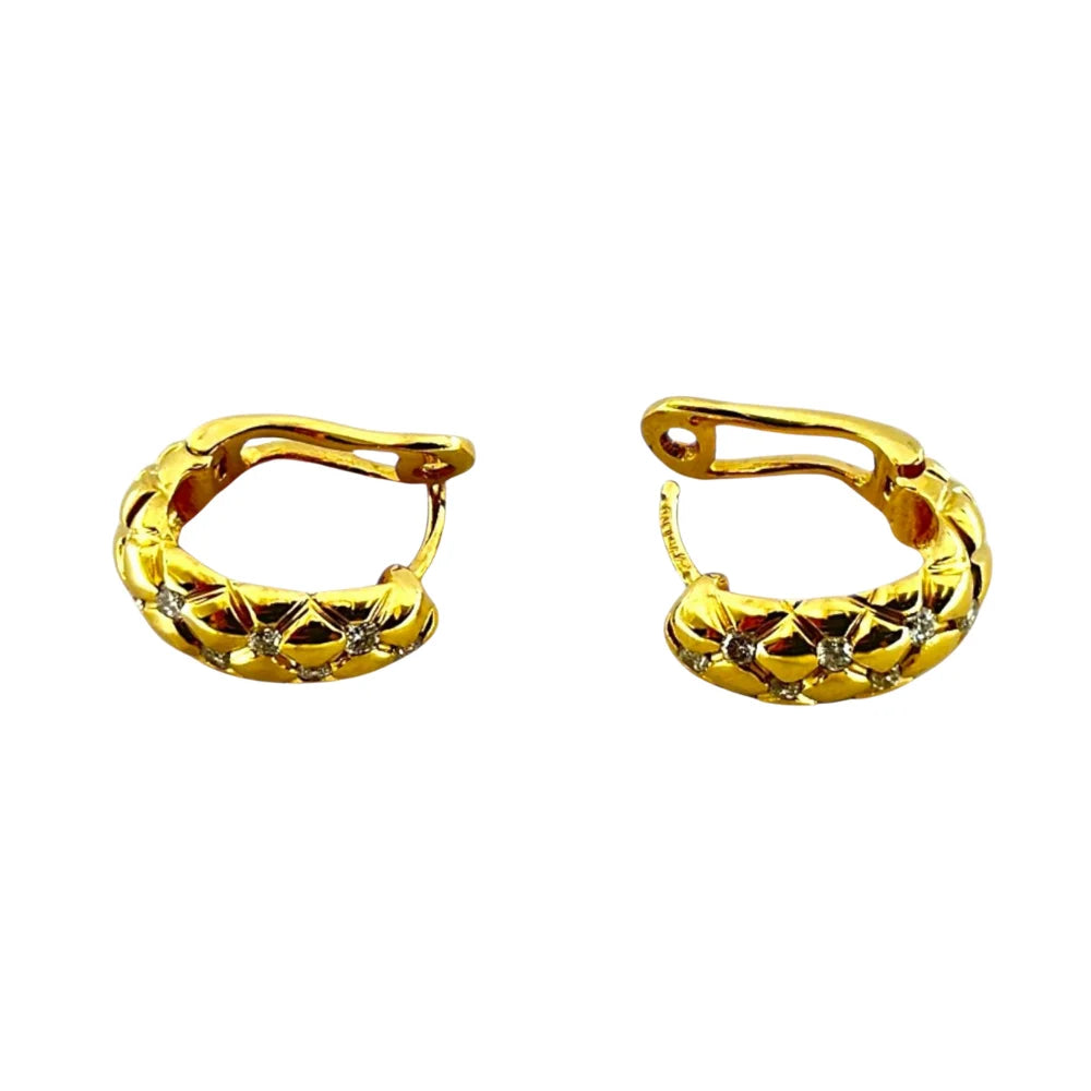 18K Gold Ohrringe mit Diamanten