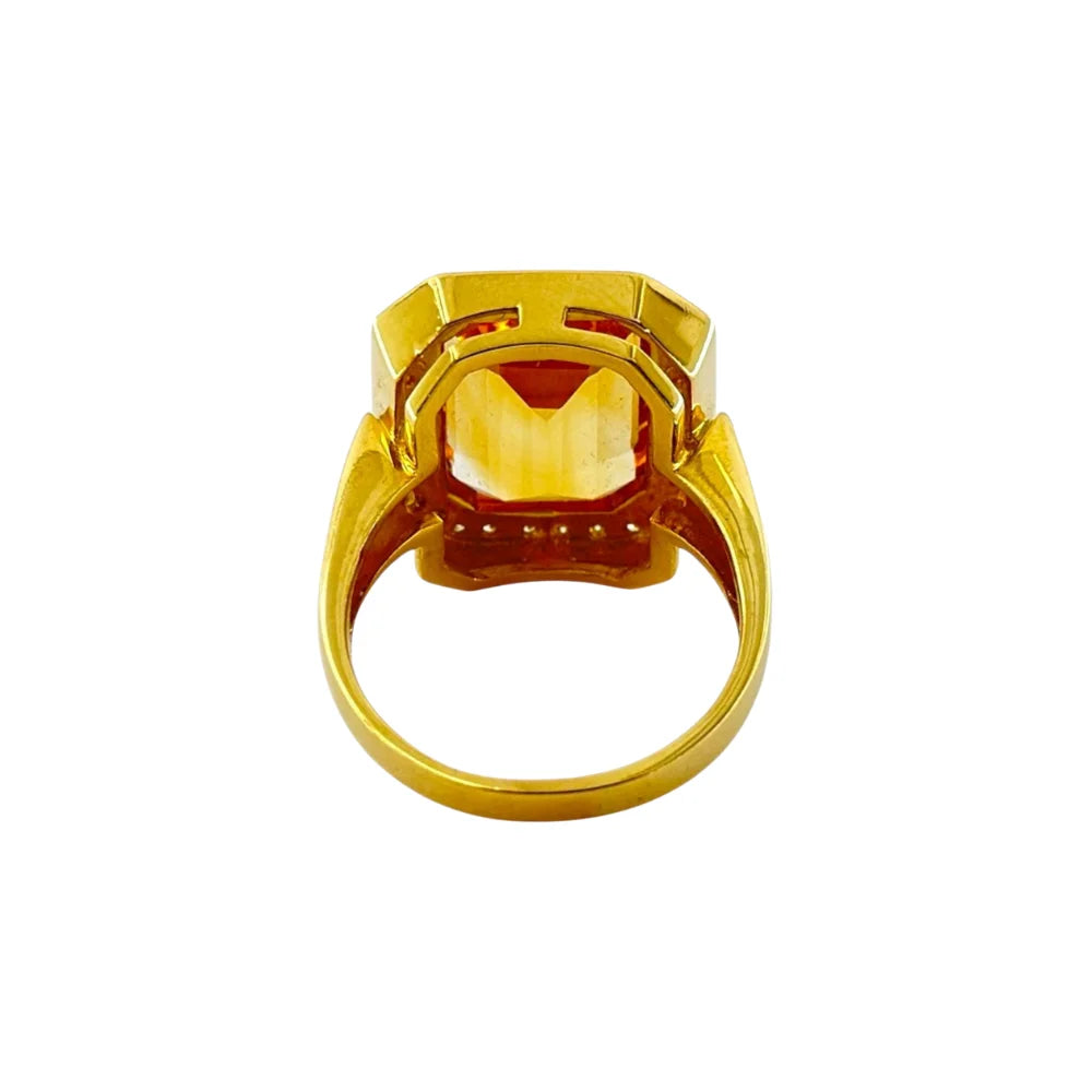 Ring 18K Gelbgold 750 mit Citrin & Diamanten