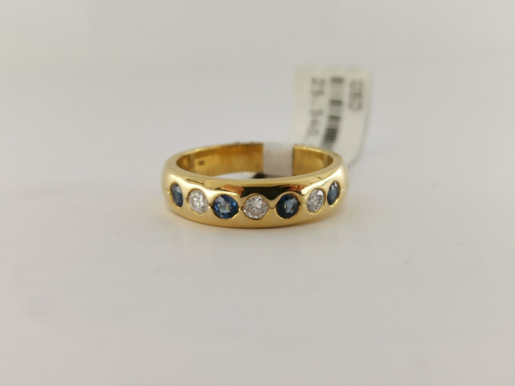 18K Goldring mit Diamanten und Saphire - RING061222