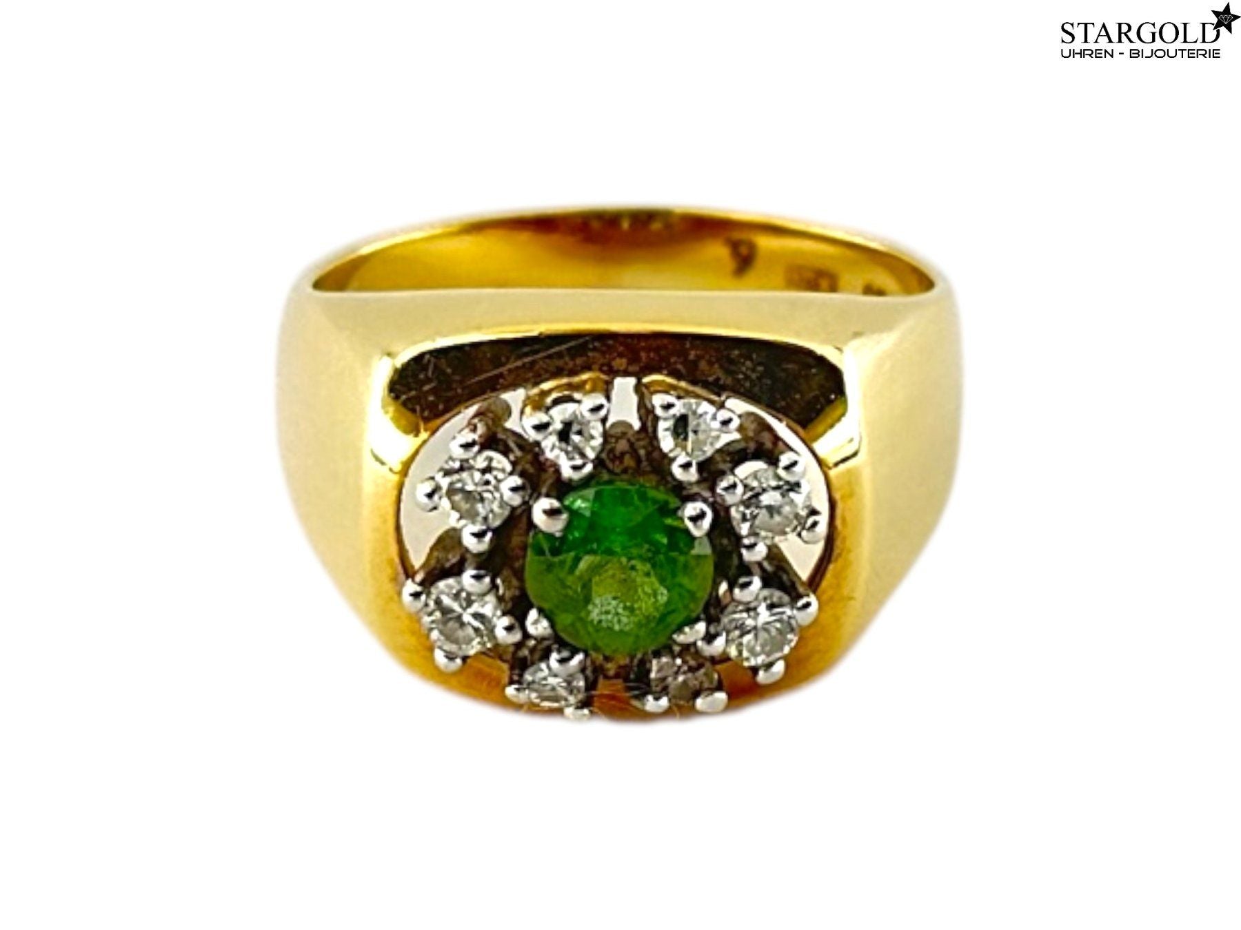 18K Goldring mit Smaragd & Brillanten
