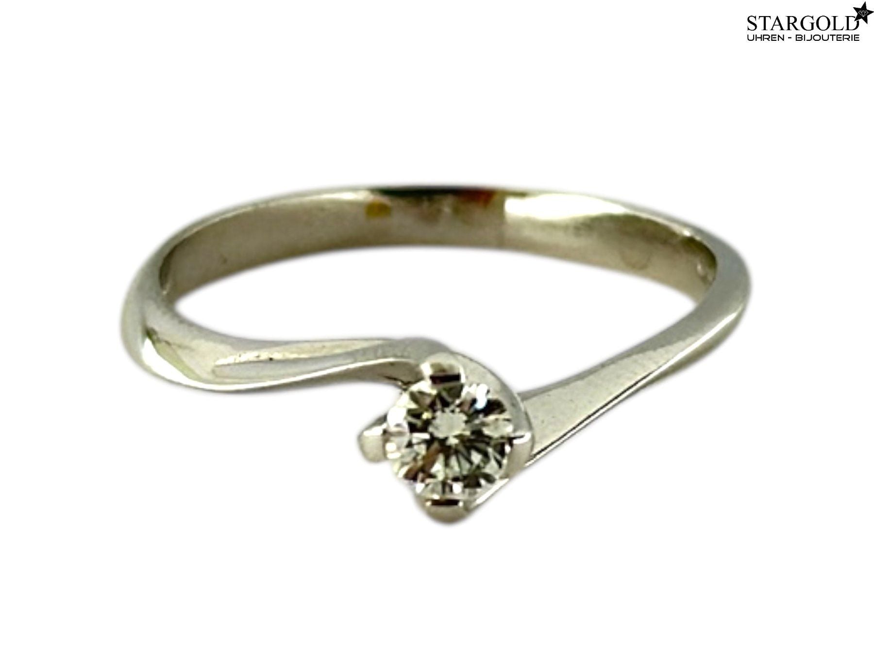 Feiner 18K Weissgoldring 750 mit Diamant