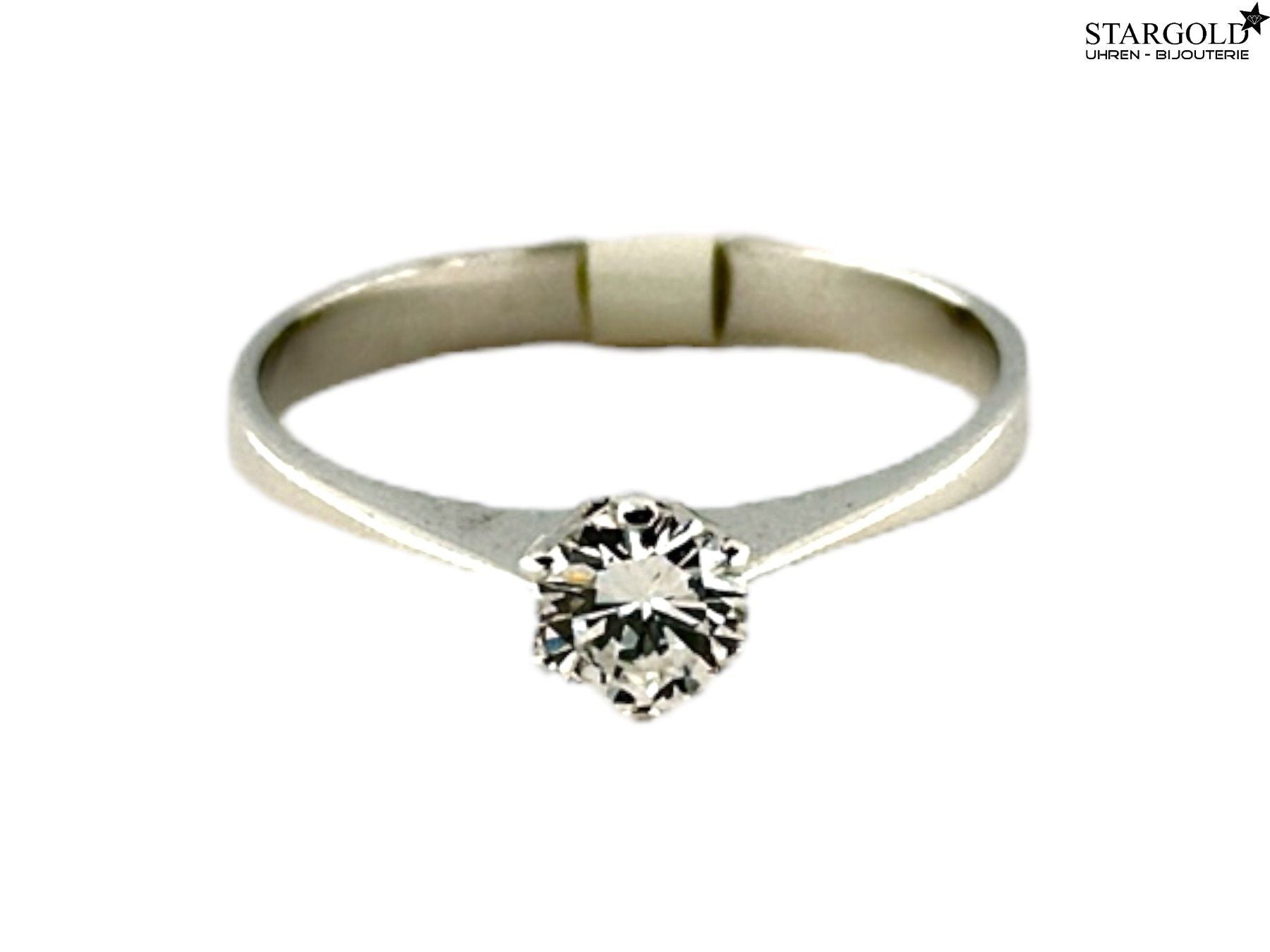 18K Weissgold 750 Solitaire- Ring mit Diamant