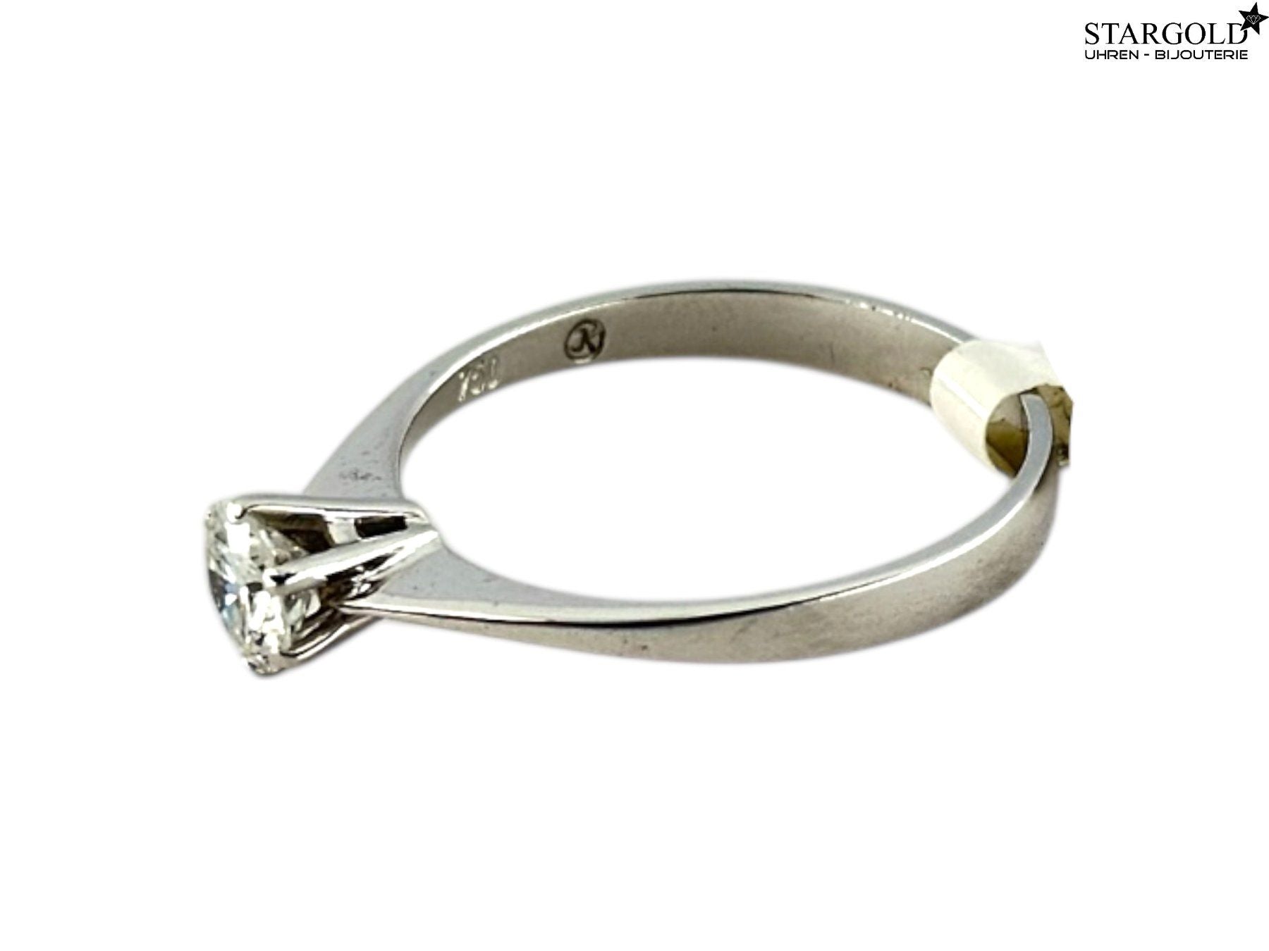 18K Weissgold 750 Solitaire- Ring mit Diamant