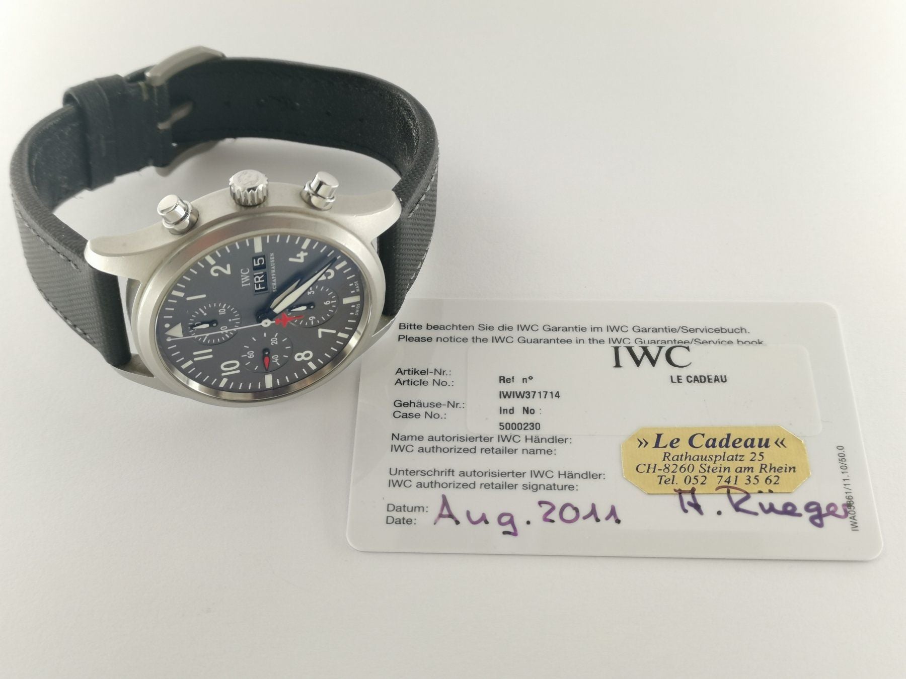 Montre de pilote IWC Spitfire Chrono Patrouille Suisse 300 pièces