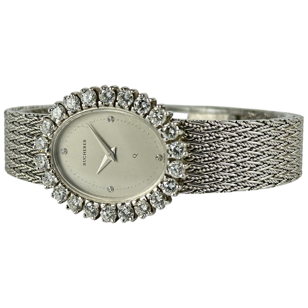 Bucherer Armbanduhr aus 18K Weissgold mit Diamanten