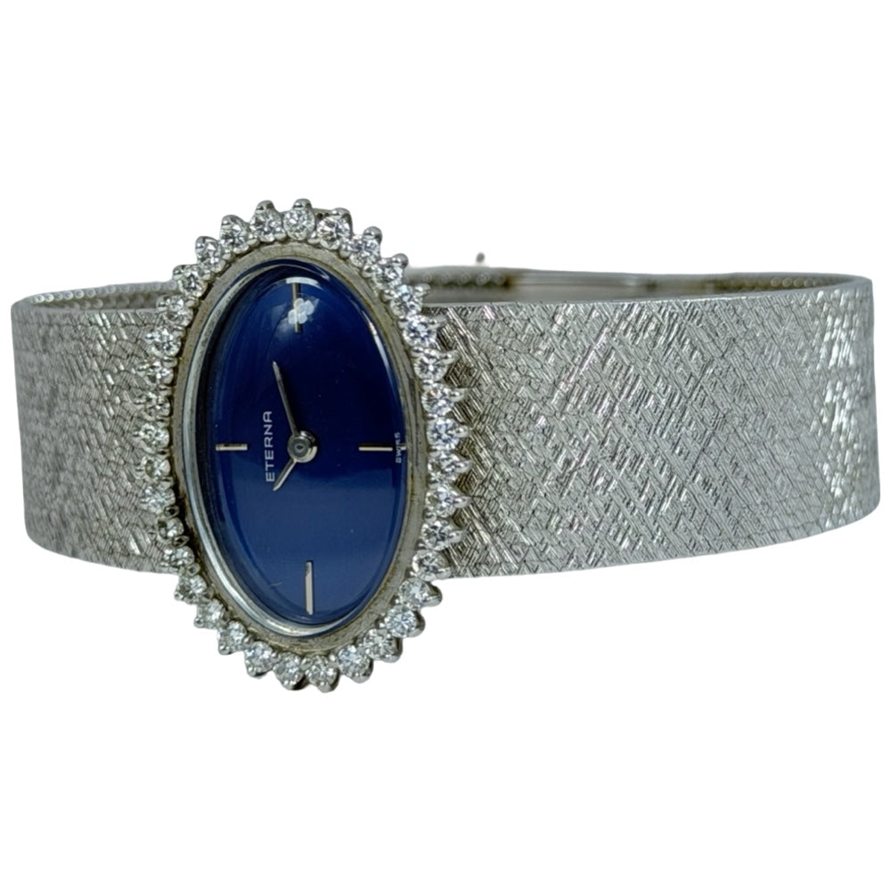 Eterna 18K Weissgold mit Diamanten Damenuhr